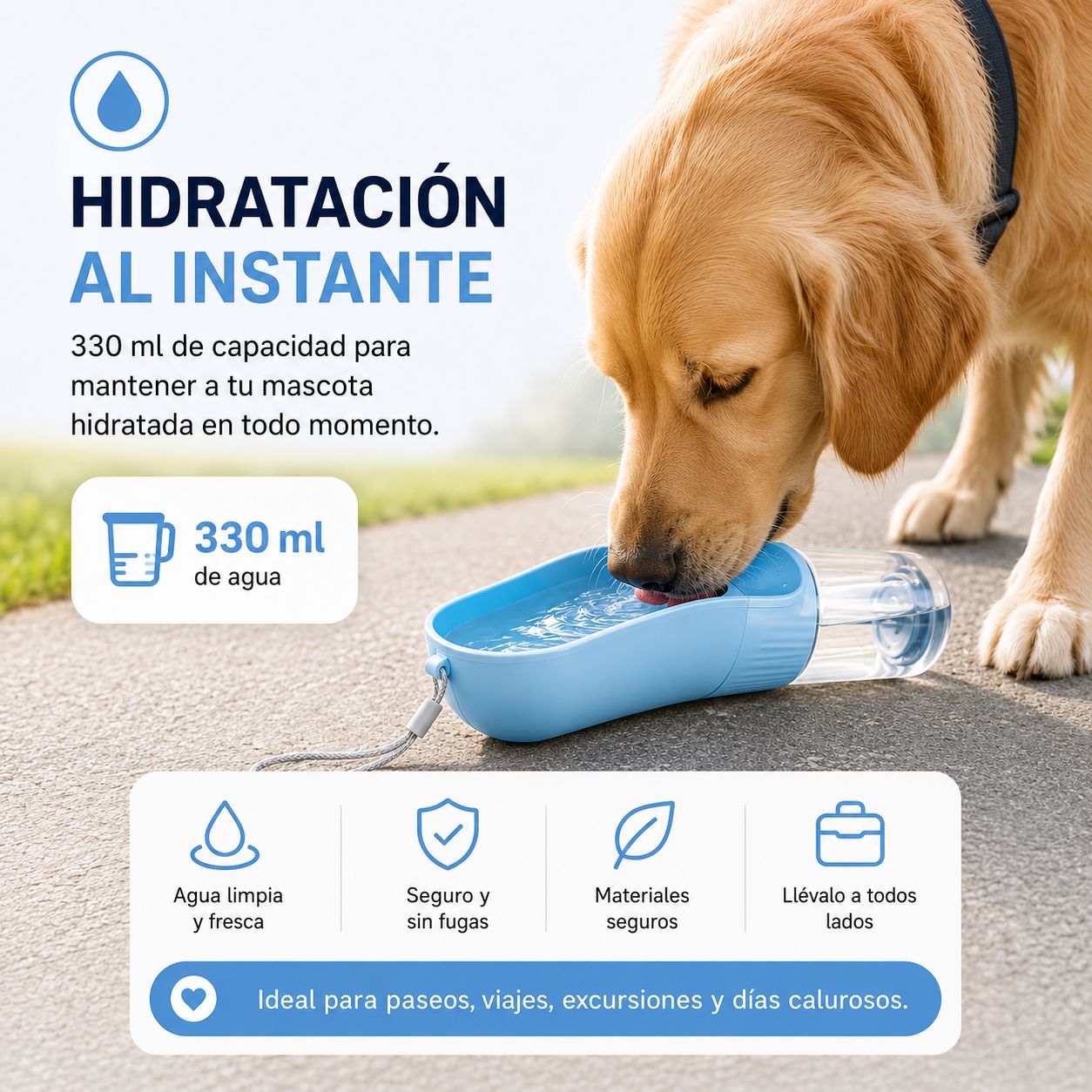 Botella 3 en 1 Tu Perro Siempre Hidratado